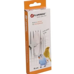 FLAMINGO - Un os de seiche blanc 15 cm avec support pour oiseaux