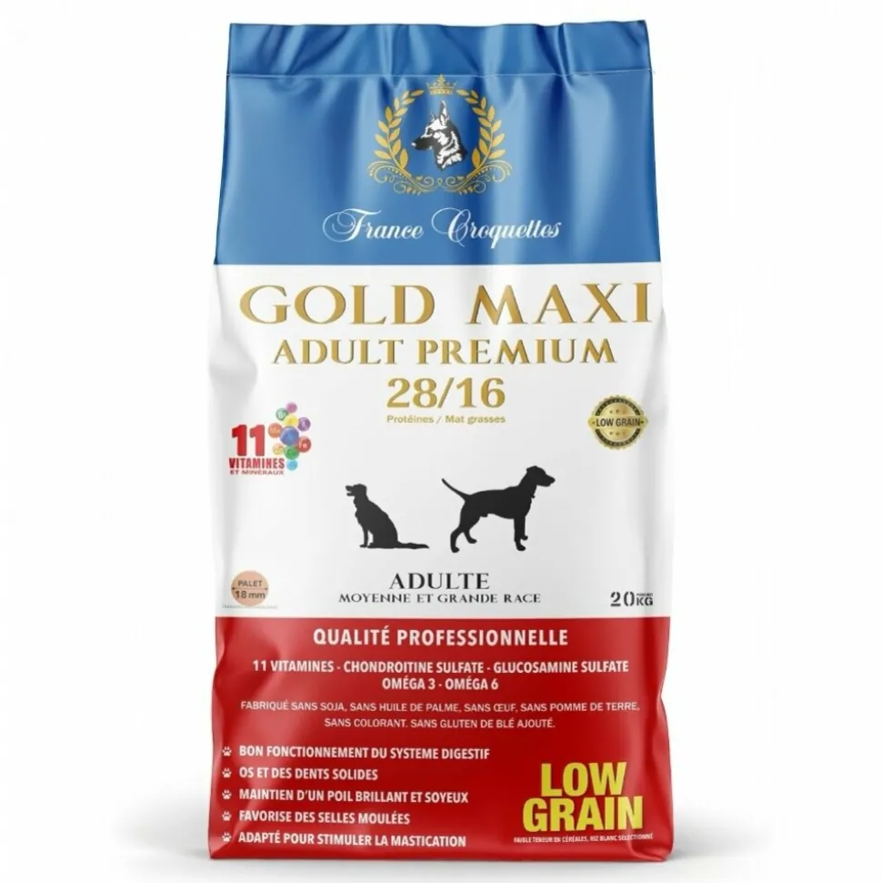 FRANCE CROQUETTES - France croquettes pour chien adulte gold maxi adult premium 28/16 low grain 1,5kg