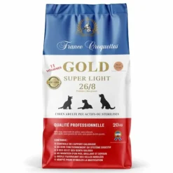 FRANCE CROQUETTES - France croquettes pour chien adulte gold super light 26/8 low grain - 4kg - stérilisé et/ou embonpoint - haute finition