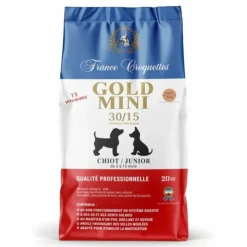 FRANCE CROQUETTES - France croquette pour chiot gold mini chiot junior 30/15 low grain – 4kg – petites à moyennes races - chiot 3 à 15 mois