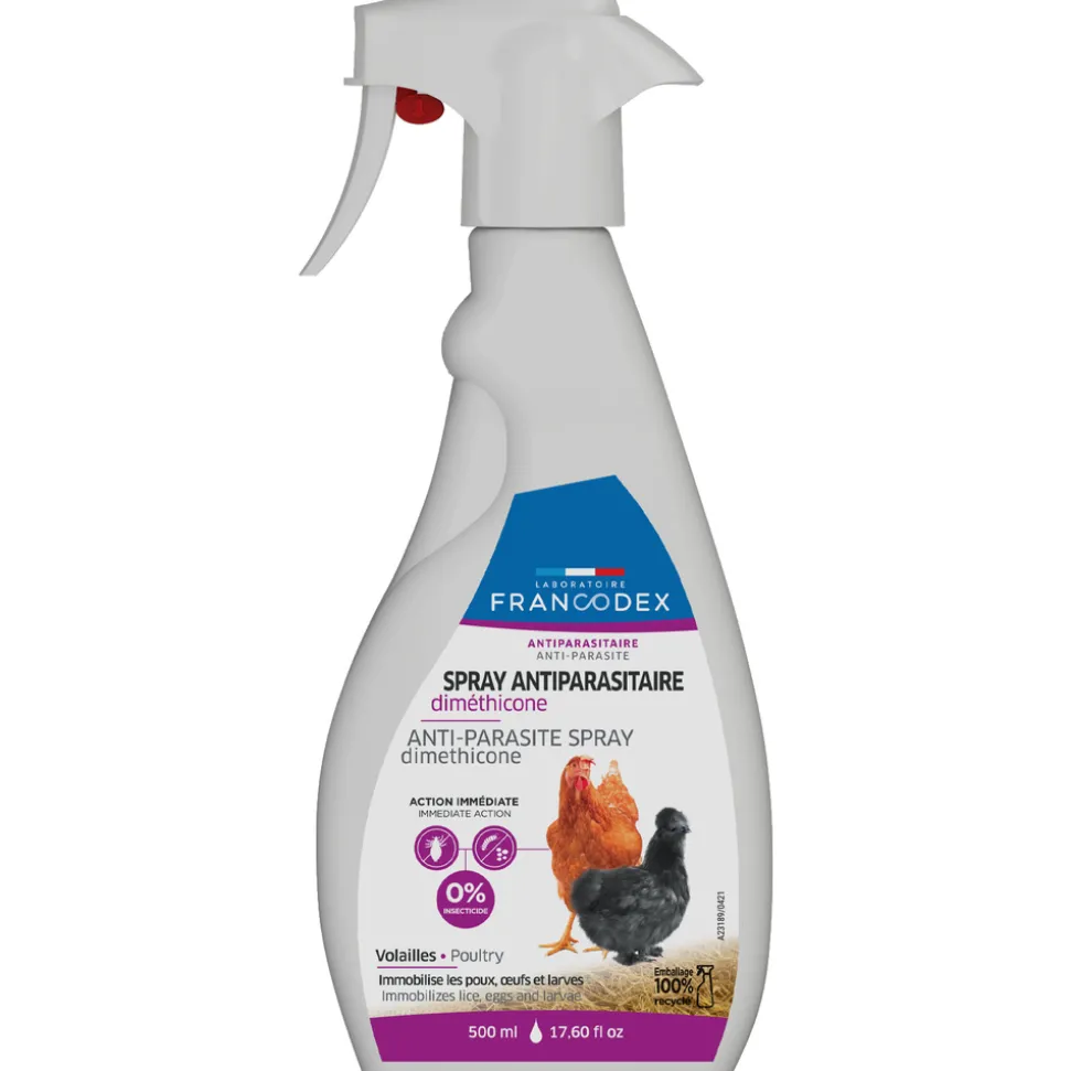 FRANCODEX - Spray Antiparasitaires Dimethicone Volailles 500 Ml