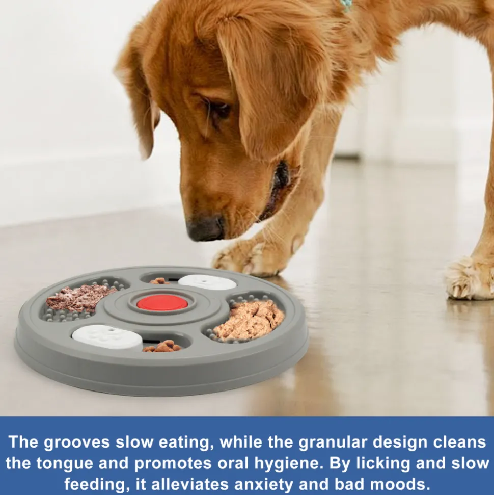 Gamelle slow food grise pour chien - mcboson - gamelles compatibles avec les cages pour chiens