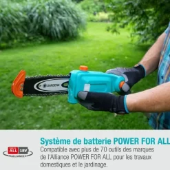 GARDENA - Elagueuse sur perche à batterie - tcs 20/18v p4a - 18v - 42 cm avec batterie 2,5 ah + chargeur