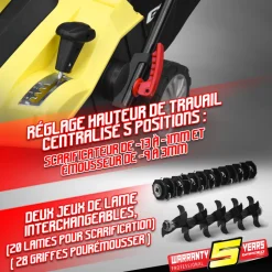 GARDEO PRO - Scarificateur emousseur electrique 1800w - 40cm