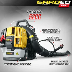 GARDEO PRO - Souffleur thermique dorsal 52cc - 281km/h - gardeo pro