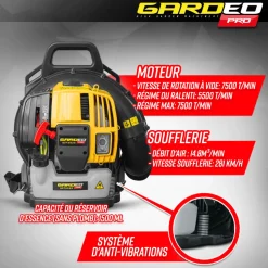 GARDEO PRO - Souffleur thermique dorsal 52cc - 281km/h - gardeo pro