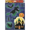 GLOBAL GIFT - Décoration de fenêtre électrostatique halloween - sorcière - paillettes