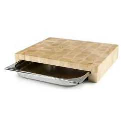 GÉNÉRIQUE - Lacor planche à découper bois 41,5 x 34 cm + bac inox - 60592