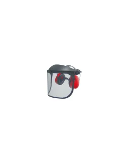 GÉNÉRIQUE - Visière de protection grillagée relevable (classe f) et anti-bruit (26db), modèle professionnel. Largeur visière: 370mm, h: 190m