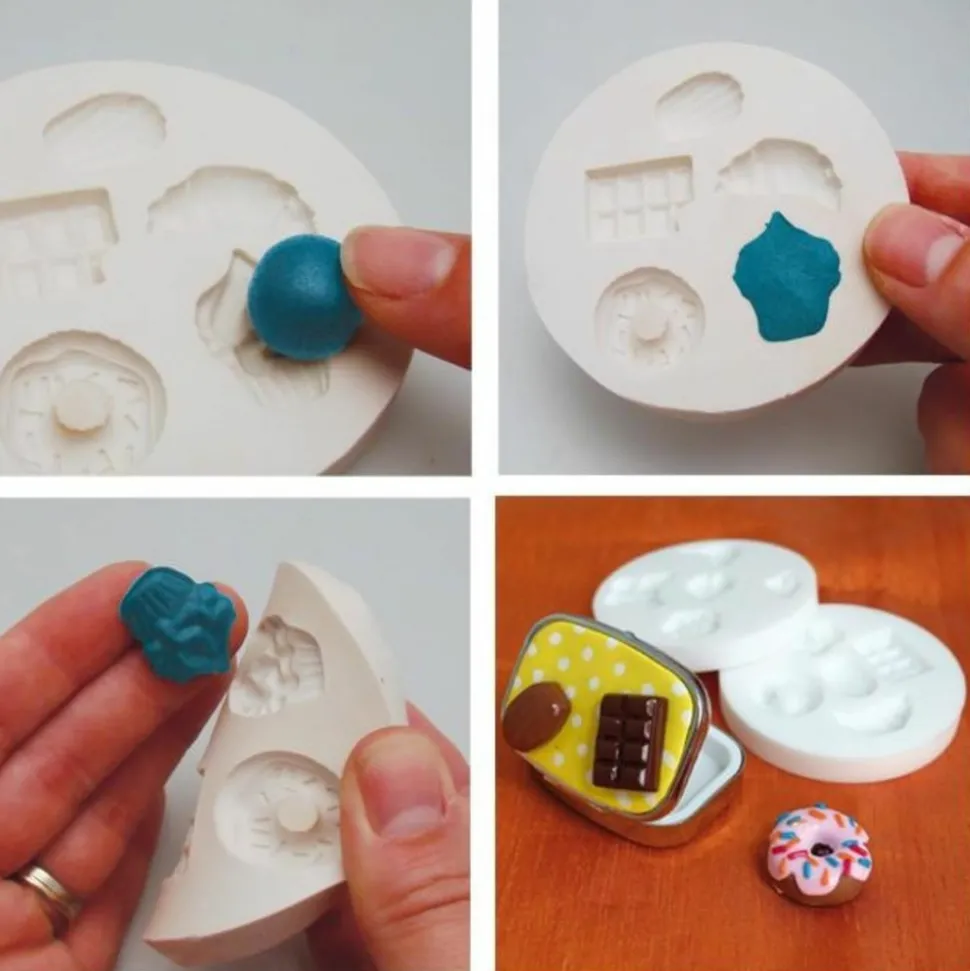 GRAINE CRÉATIVE - 2 moules en silicone gourmandises pour pâte polymère