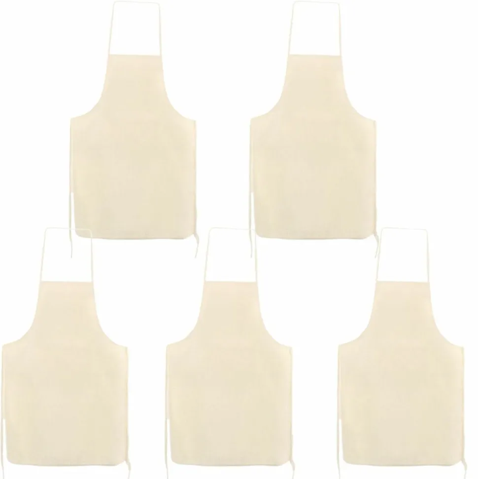GRAINE CRÉATIVE - 5 tabliers adulte en coton blanc cassé 90 x 60 cm