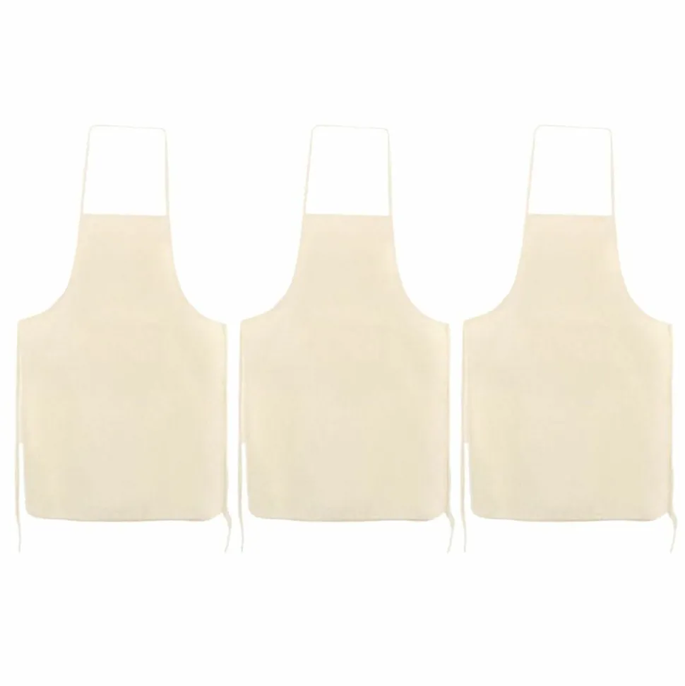 GRAINE CRÉATIVE - 3 tabliers adulte en coton blanc cassé 90 x 60 cm