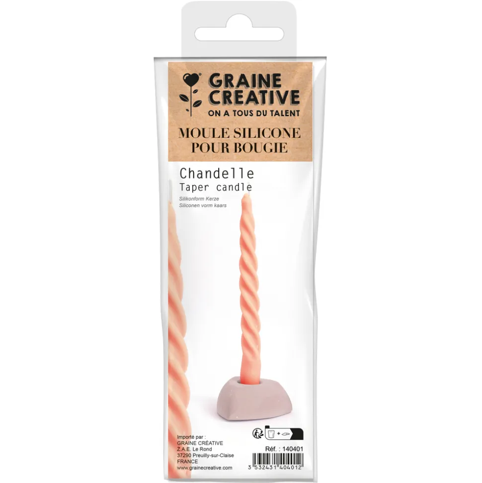 GRAINE CRÉATIVE - Moule silicone pour fabrication DIY de bougies en forme de chandelle