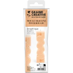 GRAINE CRÉATIVE - Moule silicone pour bougie - Graphique H.14.5cm