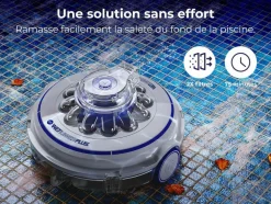 GRE POOLS - Robot à batterie rechargeable pour piscines hors-sol et enterrées jusqu'à 10 x 5 m