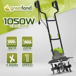 GREATLAND - Motobineuse électrique 1050w 36cm - 4 fraises - greatland