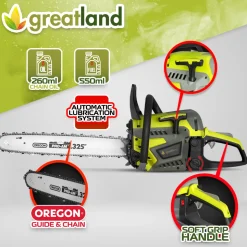 GREATLAND - Tronçonneuse thermique 45cc - guide et chaîne oregon - greatland
