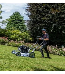 GRIN - Tondeuse à gazon autotractée 53 cm - 3 000 m², mulching moteur kawasaki 179 cm3, démarrage électrique, 2 vitesses av -