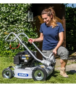 GRIN - Tondeuse thermique tractée, moteur 163cm3 briggs stratton, mulching avancé, 1200m2 - grin hm46a