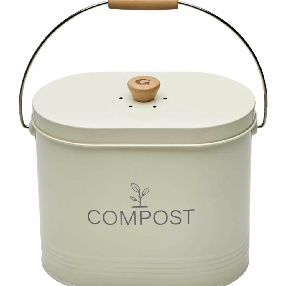 GUILLOUARD - Composteur de cuisine ovale en métal avec filtre 7 litres