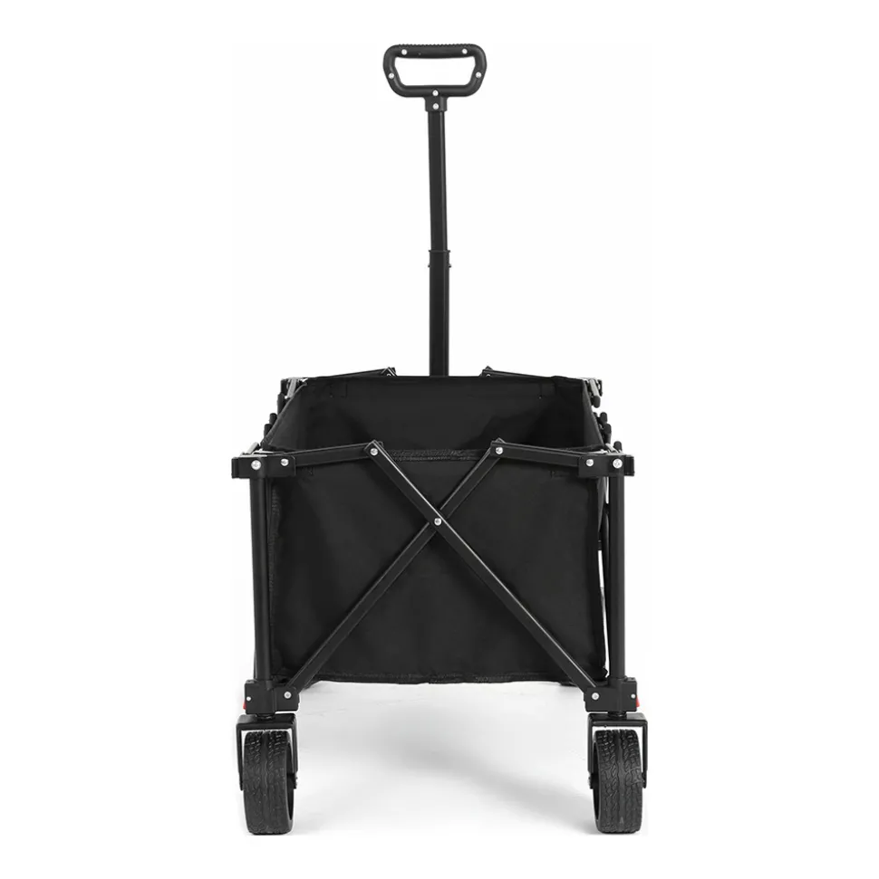 GUTENT - Chariots pliants, chariot pliant avec roues tout terrain, chariots de jardin robustes avec poignée réglable, noir
