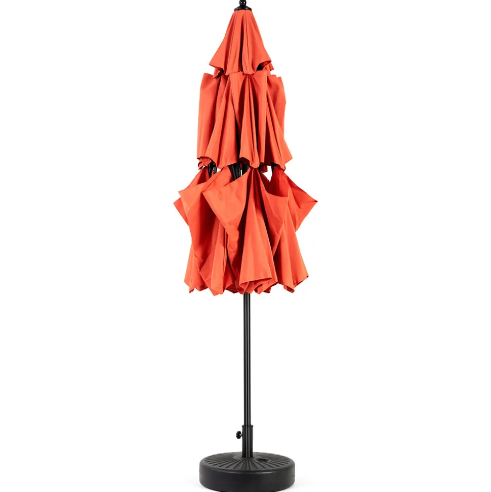 GUTENT - Parasol à manivelle,parasol extérieur double face rectangulaire grand,orange