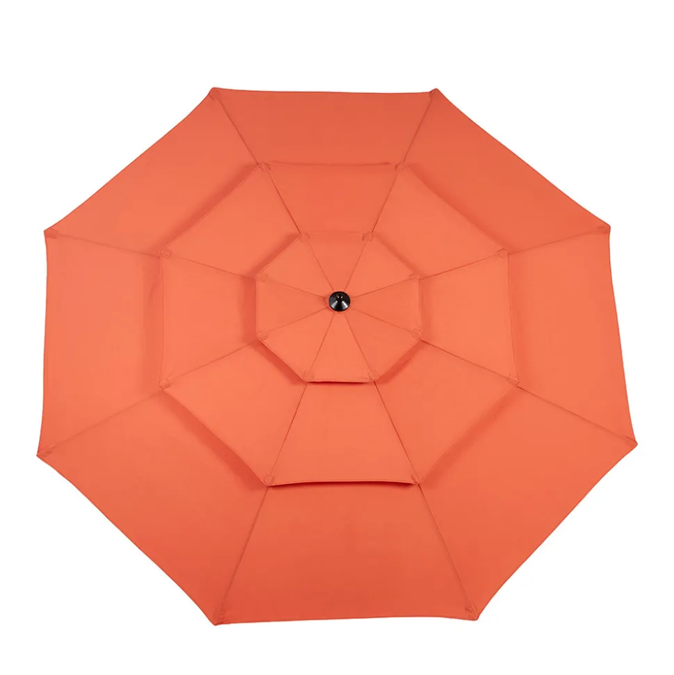 GUTENT - Parasol à manivelle,parasol extérieur double face rectangulaire grand,orange