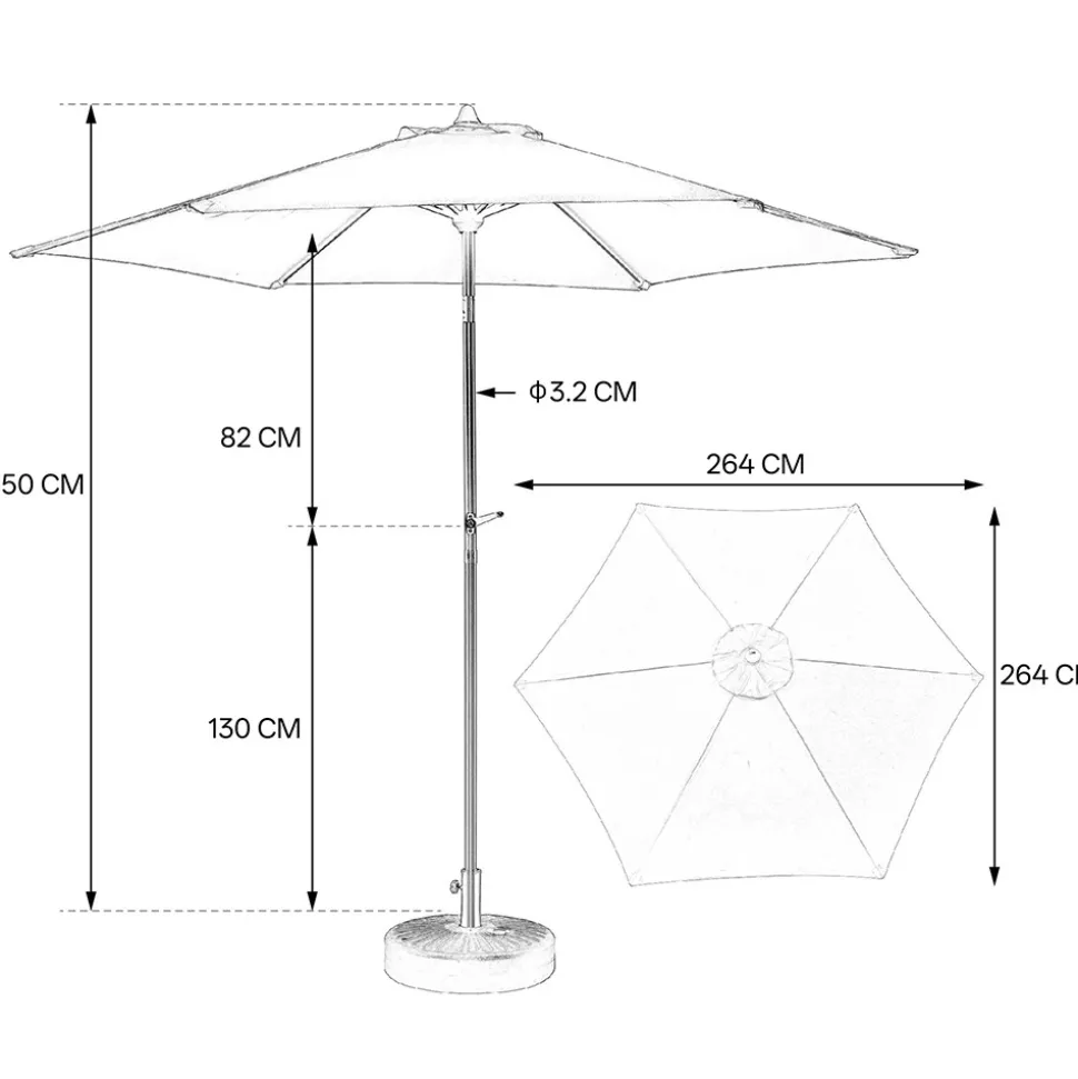 GUTENT - Parasol à manivelle,grand parapluie double face pour l'extérieur,vert foncé