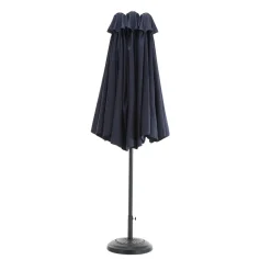 GUTENT - Parasol double face rectangulaire grand avec manivelle,bleu marine