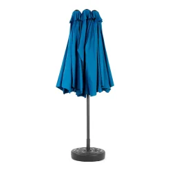 GUTENT - Parasol double face rectangulaire grand avec manivelle,bleu foncé