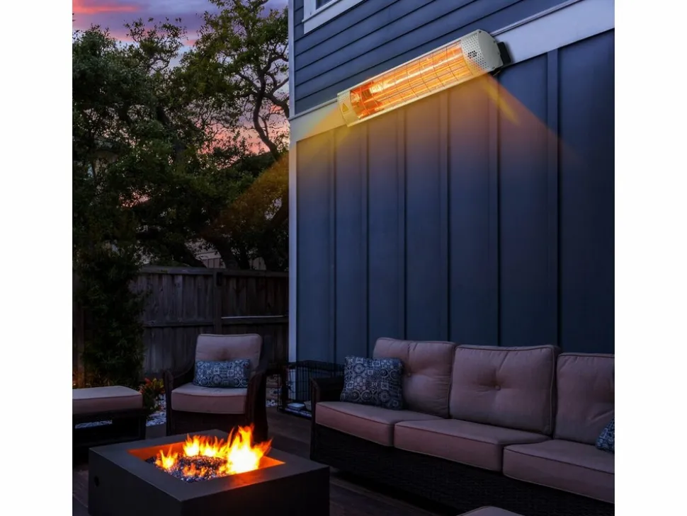 HABITAT ET JARDIN - Chauffage de terrasse infrarouge - 2000w - argenté