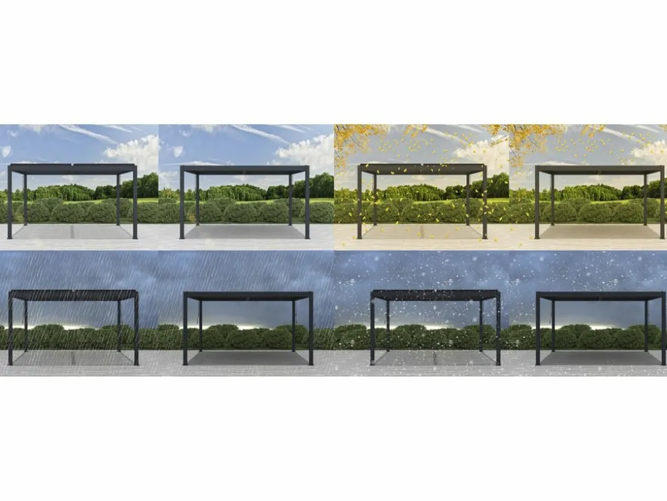 HABITAT ET JARDIN - Pergola bioclimatique en aluminium "windsor" - 3 x 4 m - anthracite