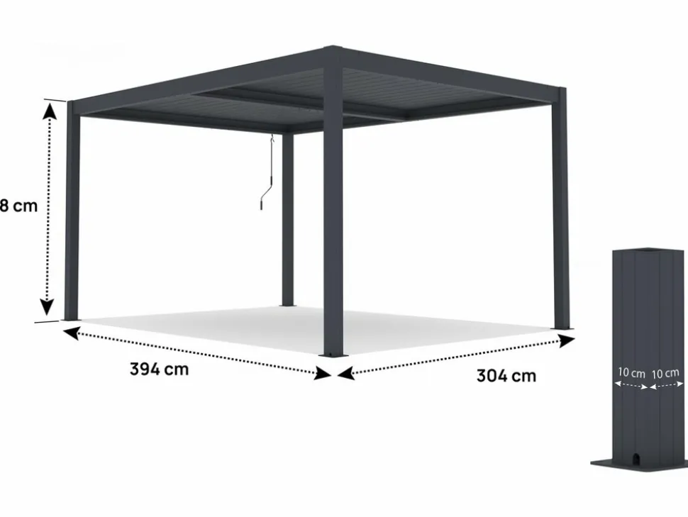 HABITAT ET JARDIN - Pergola bioclimatique en aluminium "windsor" - 3 x 4 m - anthracite
