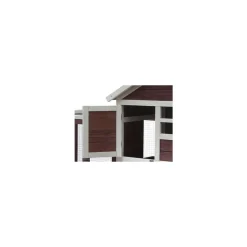 HABRITA - Poulailler en bois bicolore pour 3 poules avec pondoir - 122x63x92 cm