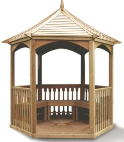 Habrita pavillon hexagonal 4.74m² bois naturel - kia28.01