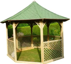 Habrita pavillon octogonal 8.78m² bois naturel - kic35