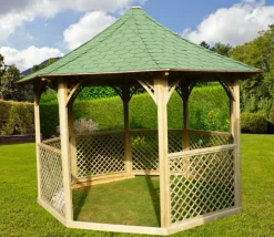 Habrita pavillon octogonal 8.78m² bois naturel - kic35