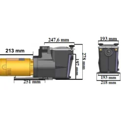 Hayward pompe à filtration 1 cv, 15.5 m3/h mono 2 - sp2611xe161