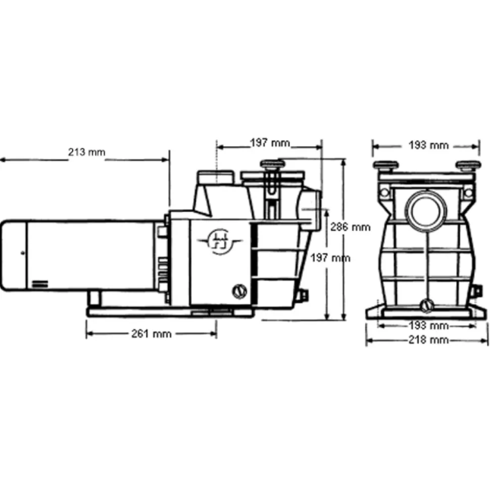 Hayward pompe à filtration 1 cv, 13m3/h mono - sp2811xe161
