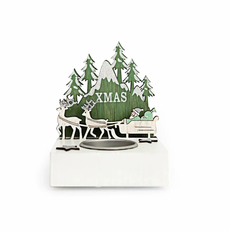 HEART OF THE HOME - Photophore de noël forest tradi - 1 bougie - vert