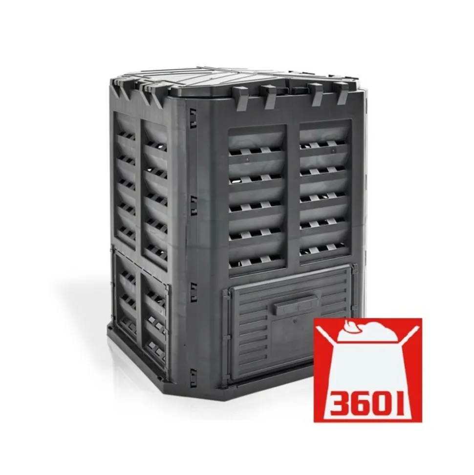 HECHT - H 3060 composteur pour jardin 360l déchets de pelouse boite de compostage 69 x 69 x 84 cm