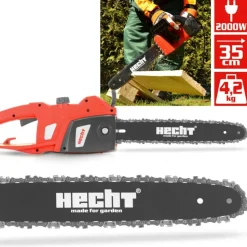 HECHT - H 2035 tronçonneuse électrique 2000 w scie à chaine et épée de haute qualité puissante épée 35cm 4,2kg