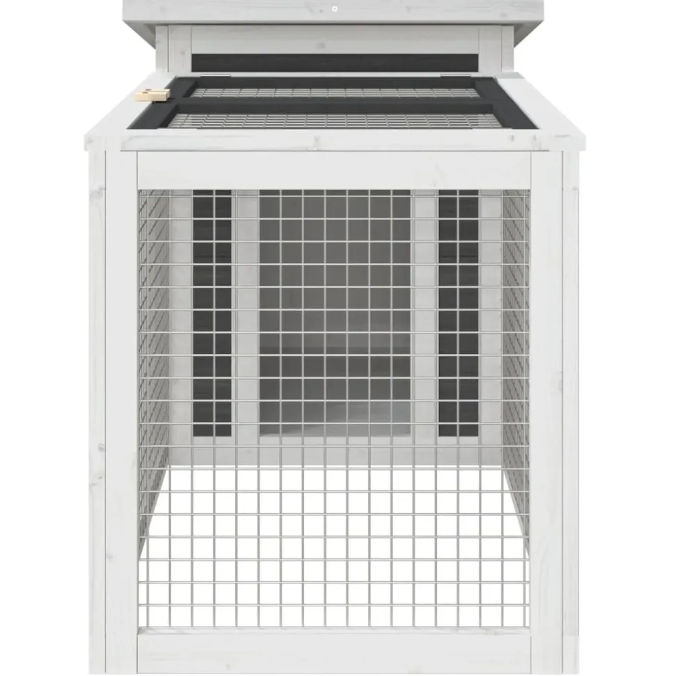 HELLOSHOP26 - Clapier 100,5 x 54 x 55 cm bois de pin massif gris