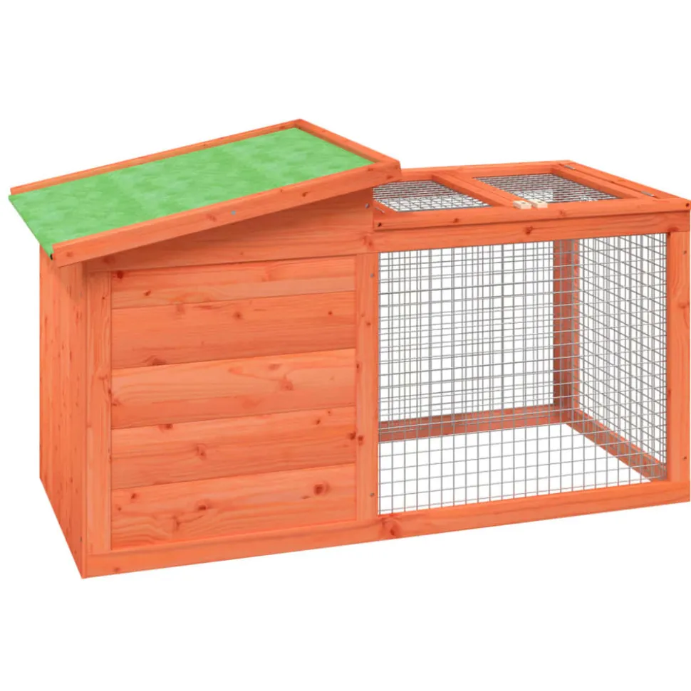 HELLOSHOP26 - Clapier 100,5 x 54 x 55 cm bois de pin massif marron