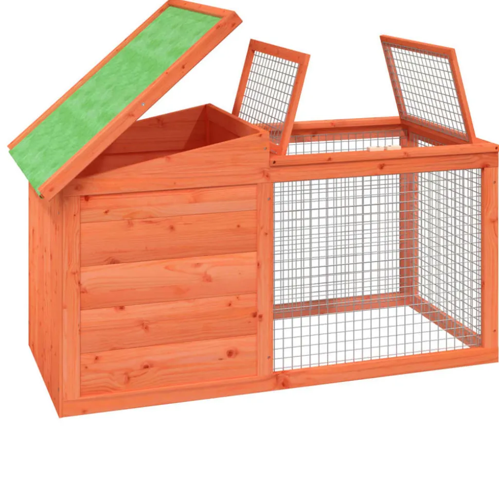 HELLOSHOP26 - Clapier 100,5 x 54 x 55 cm bois de pin massif marron