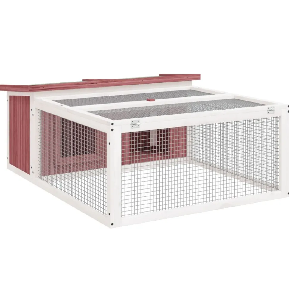 HELLOSHOP26 - Clapier moka 117,5 x 97 x 47,5 cm bois de pin massif marron
