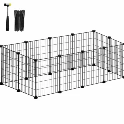 HELLOSHOP26 - Enclos modulable pour petits animaux cage intérieur maillet en caoutchouc offert cochon d'inde lapin assemblage facile 143 x