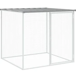 HELLOSHOP26 - Poulailler enclos cage poules avec toit clair 1003 x 98 x 90 cm acier galvanisé gris