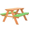 HELLOSHOP26 - Table de pique-nique pour enfants avec bancs 89 x 79 x 50 cm sapin