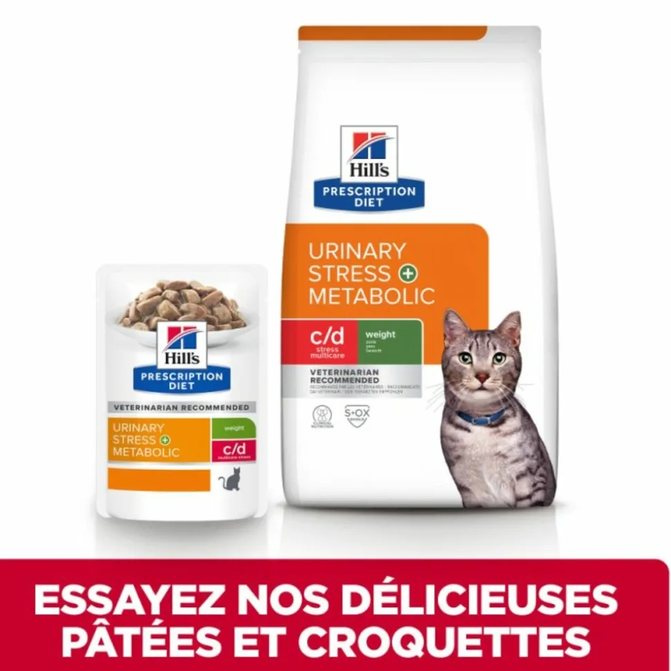HILL'S - Croquettes chat adult prescription diets c/d urinary stress + metabolic - hill's 3 kg